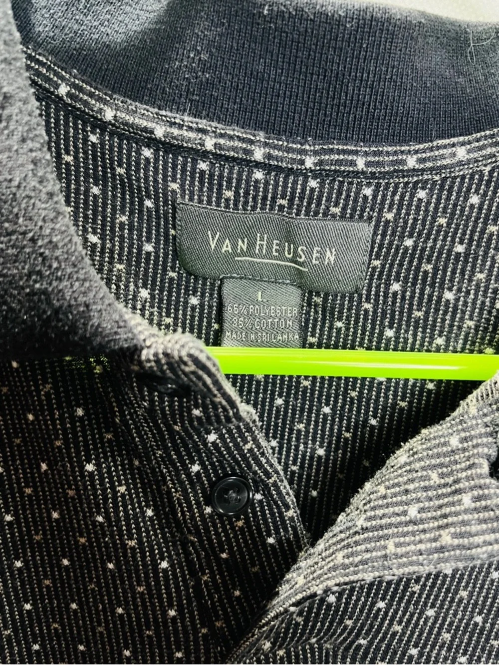 Van Heusen Black and White Patterned Polo - Picture 5 of 8